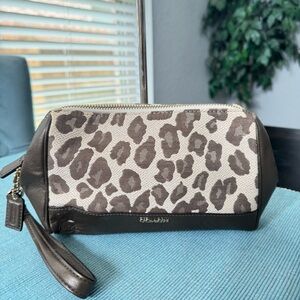 Coach leopard print Leather Wristlet